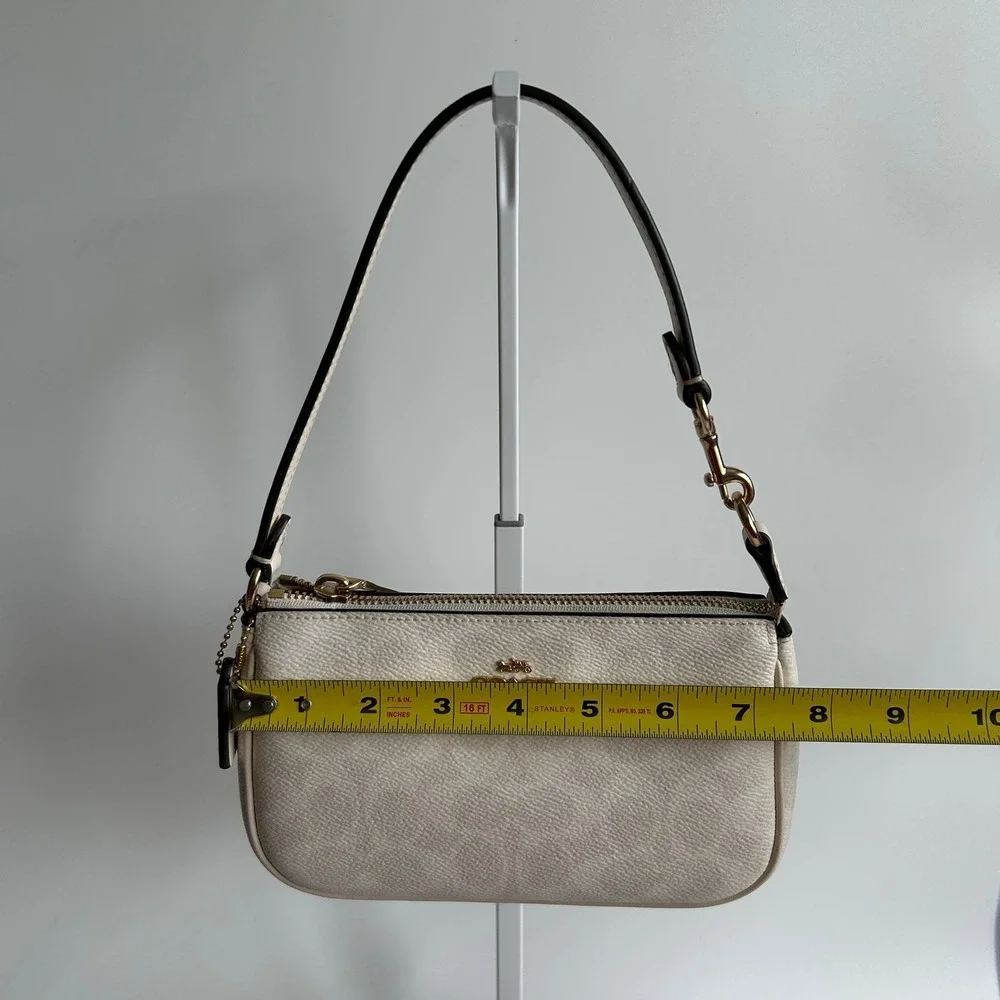 Coach Nolita 19 Chalk White Pebbled Leather Shoulder Bag Excellent